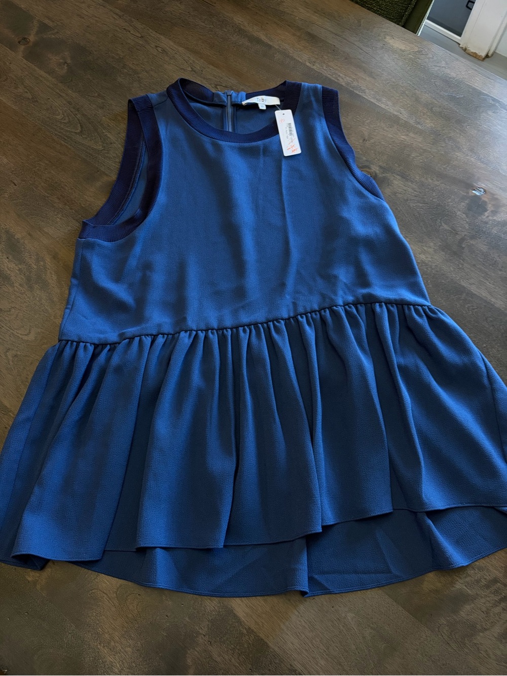Tibi Blue Sleeveless Peplum Women’s Top